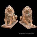 Hand carved marble stone lion garden sculptures